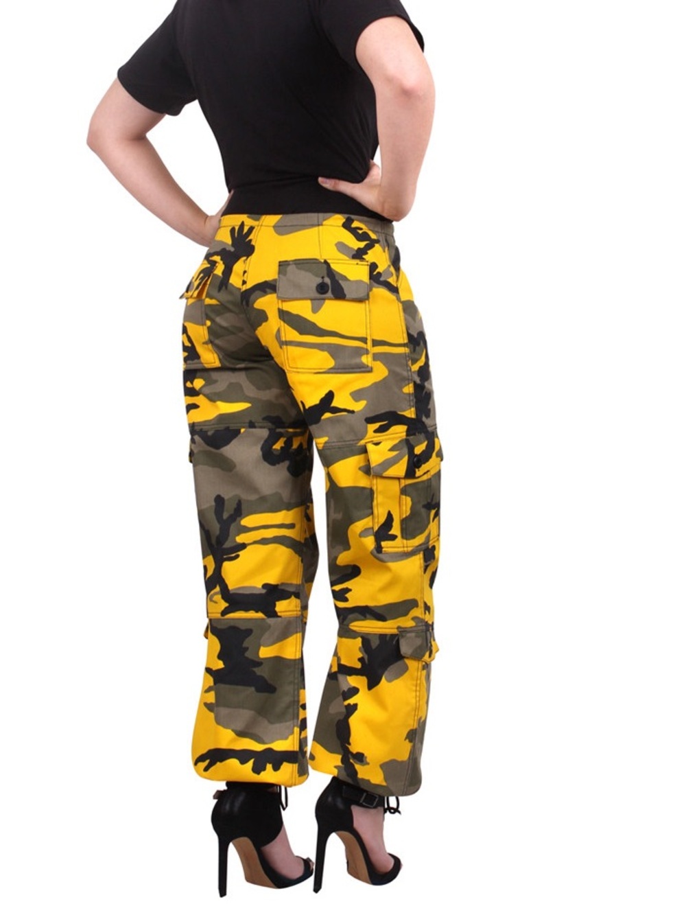 Rothco Yellow & Olive Camo Cargo Pants Sz M NWT - Picture 2 of 8